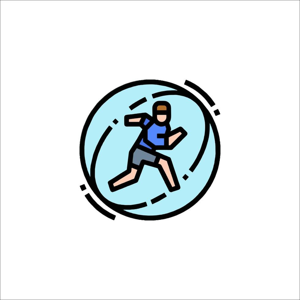 A man running in a circle icon vector