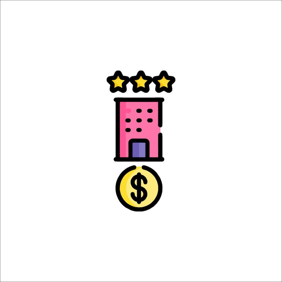A building with a dollar sign and five stars vector