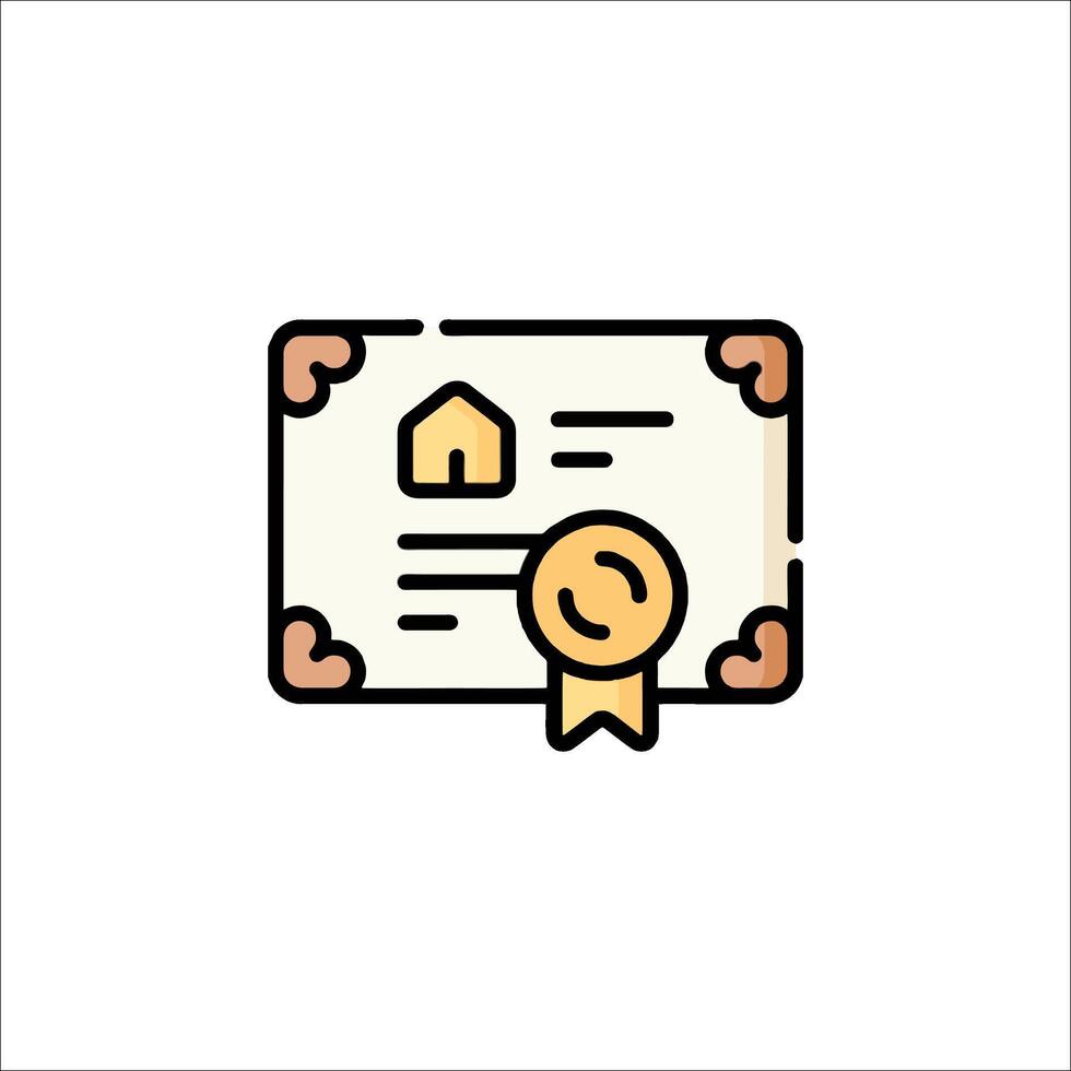 Certificate of ownership icon illustration vector