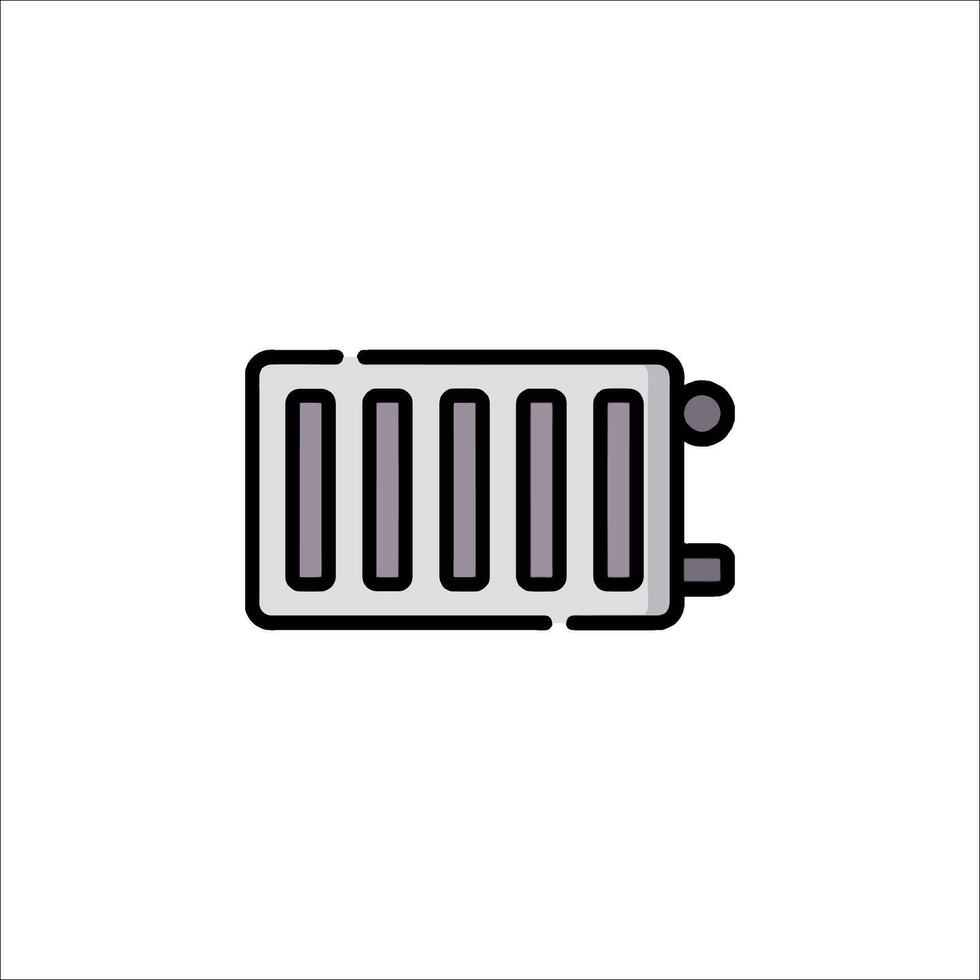 A black and white image of a heater vector