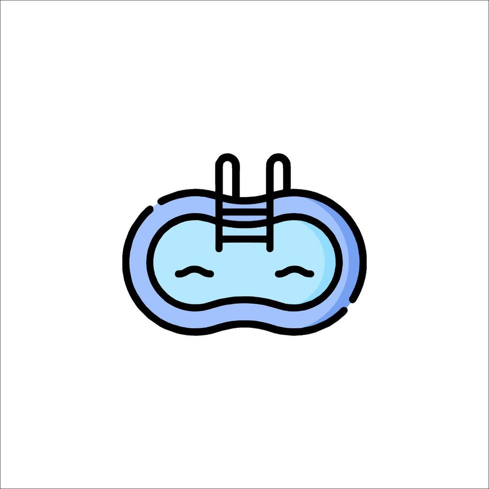 A blue and white icon of a face with a nose vector
