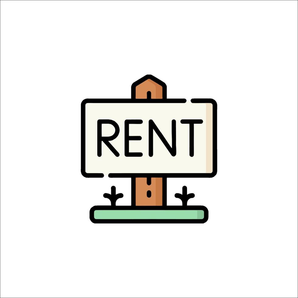Rent sign icon illustration vector