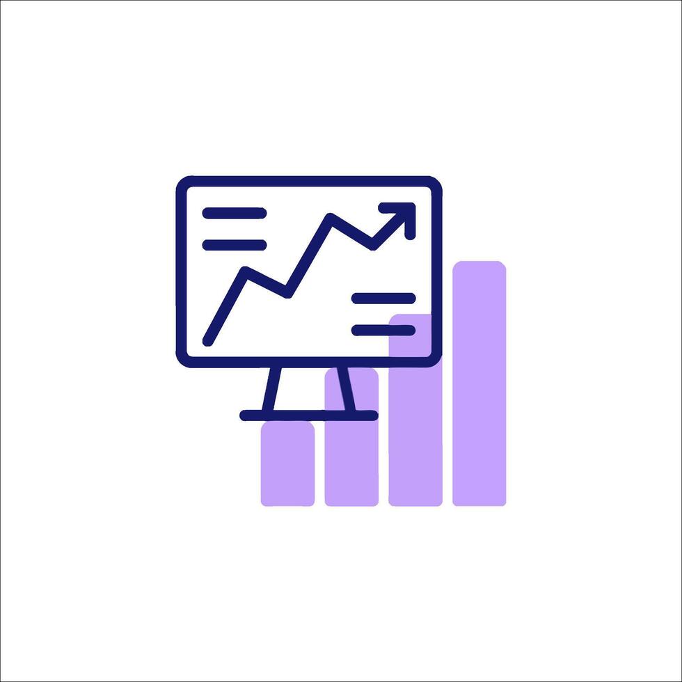 un computadora monitor con un grafico en eso vector