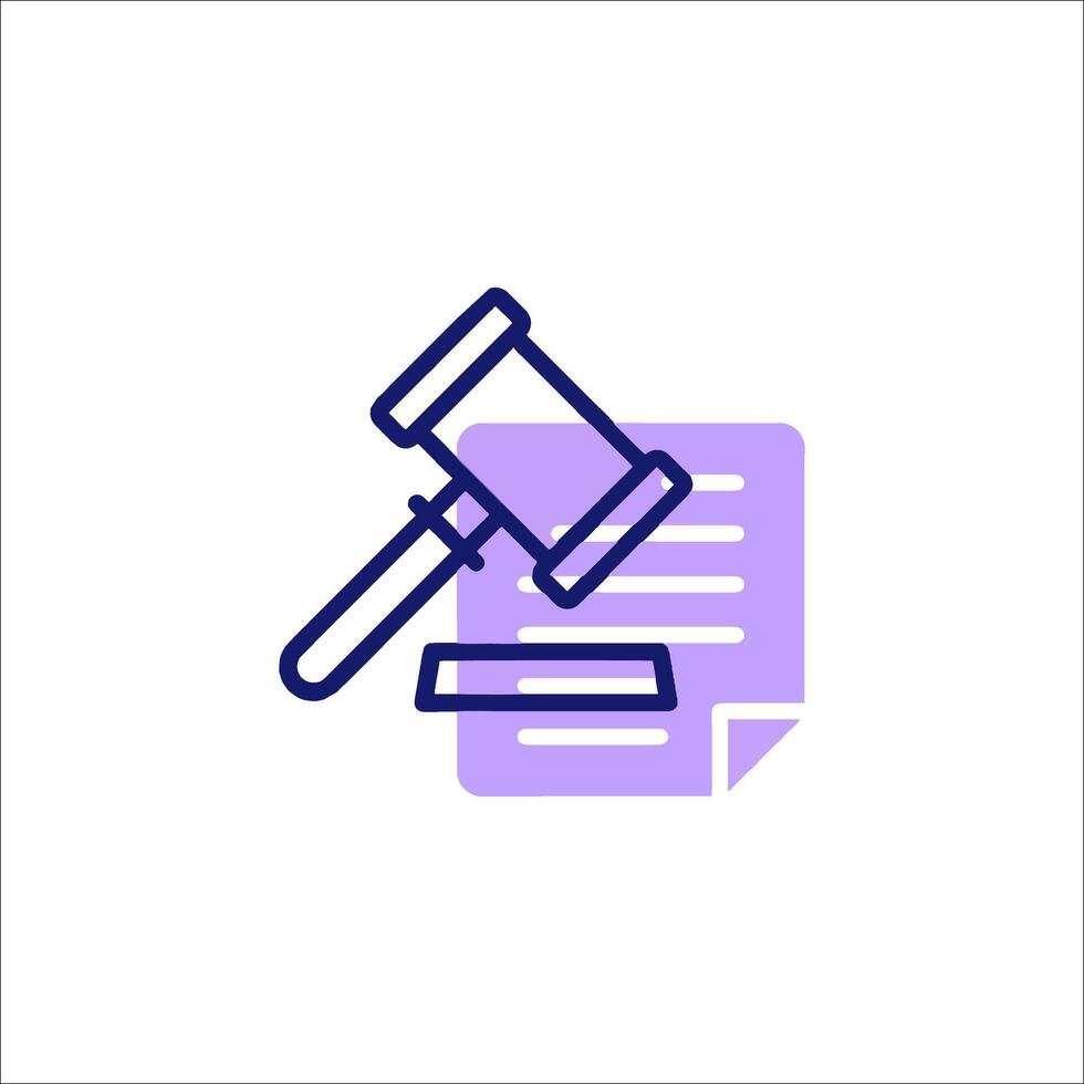 A judge's gavel icon on a white background vector