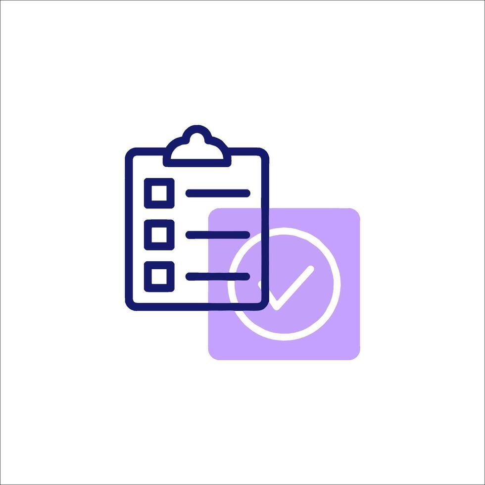 A checklist icon with a check mark on it vector