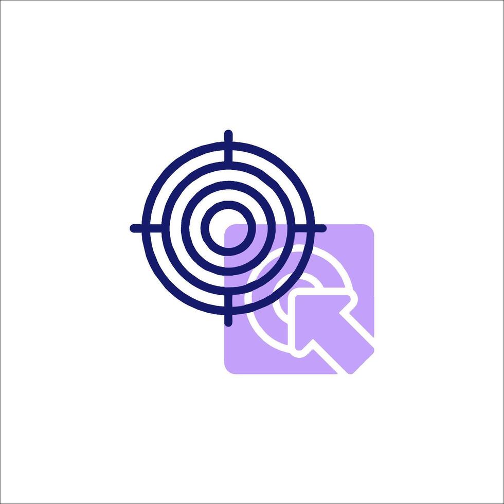 A target icon with a target and arrow vector