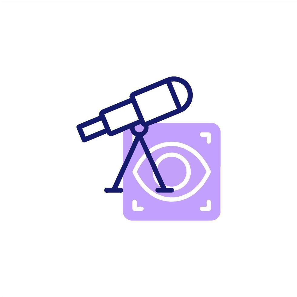 A telescope and a camera icon vector