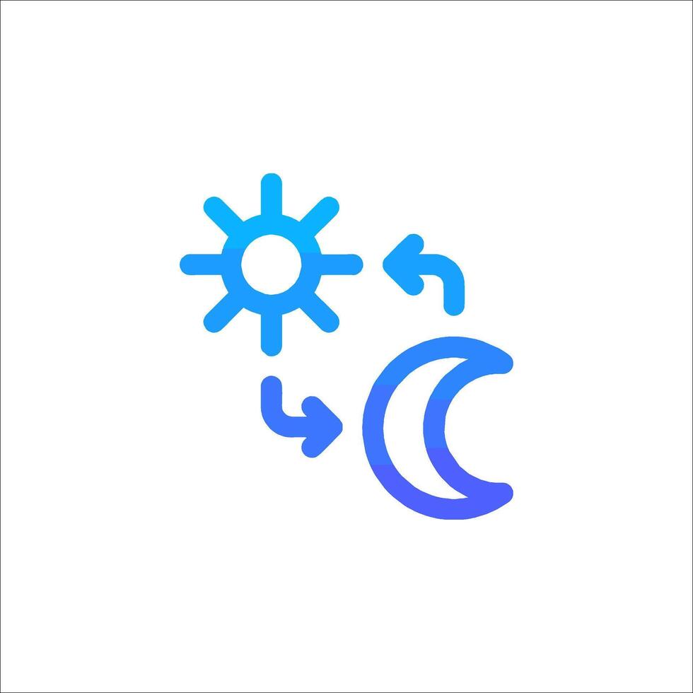 A blue icon with a sun and a moon vector