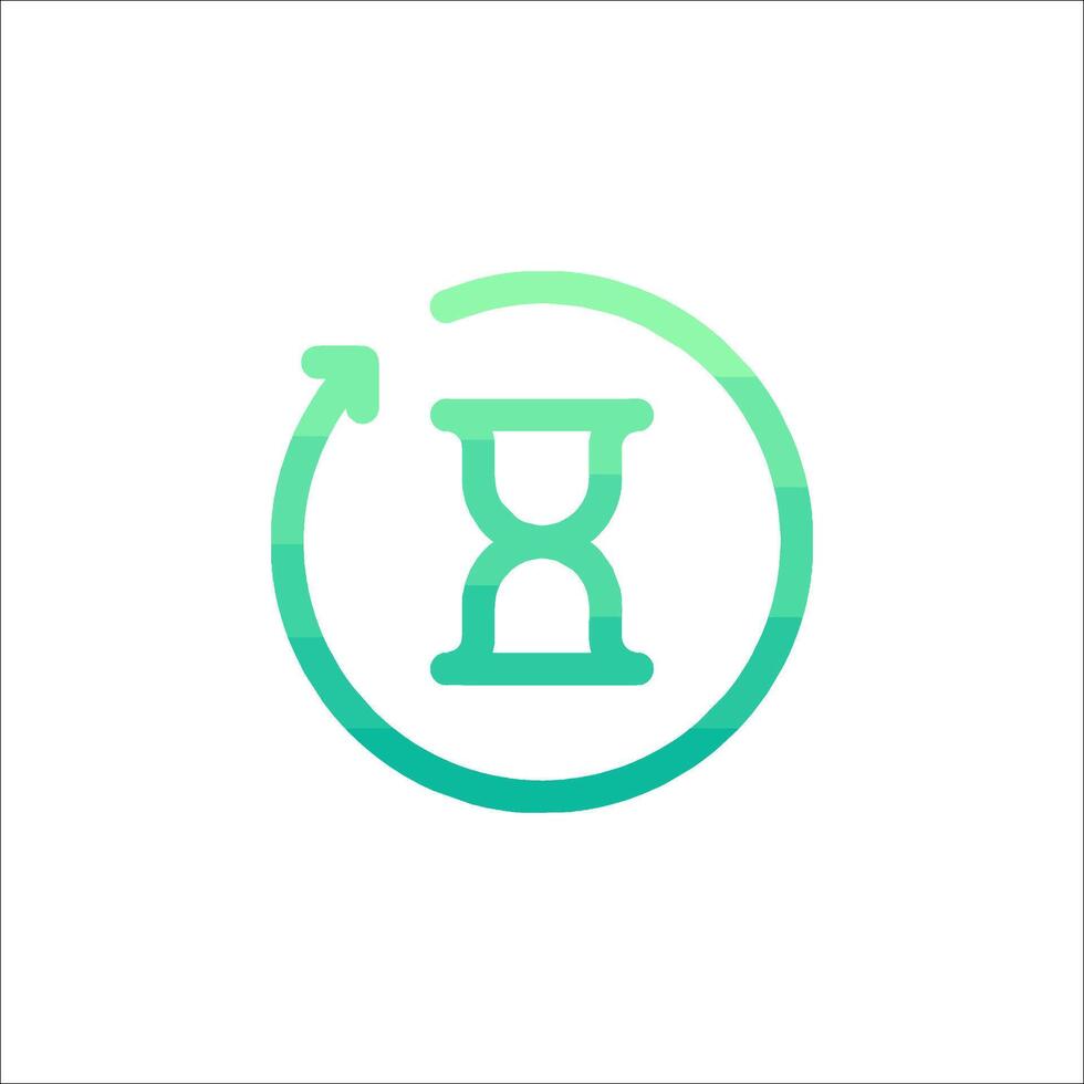 A green and blue hourglass icon vector