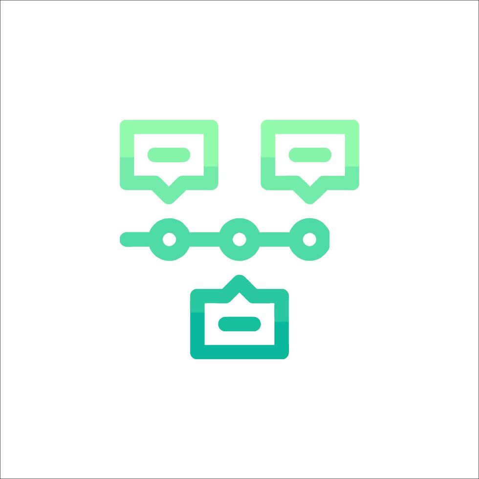 A green and blue icon of a computer vector