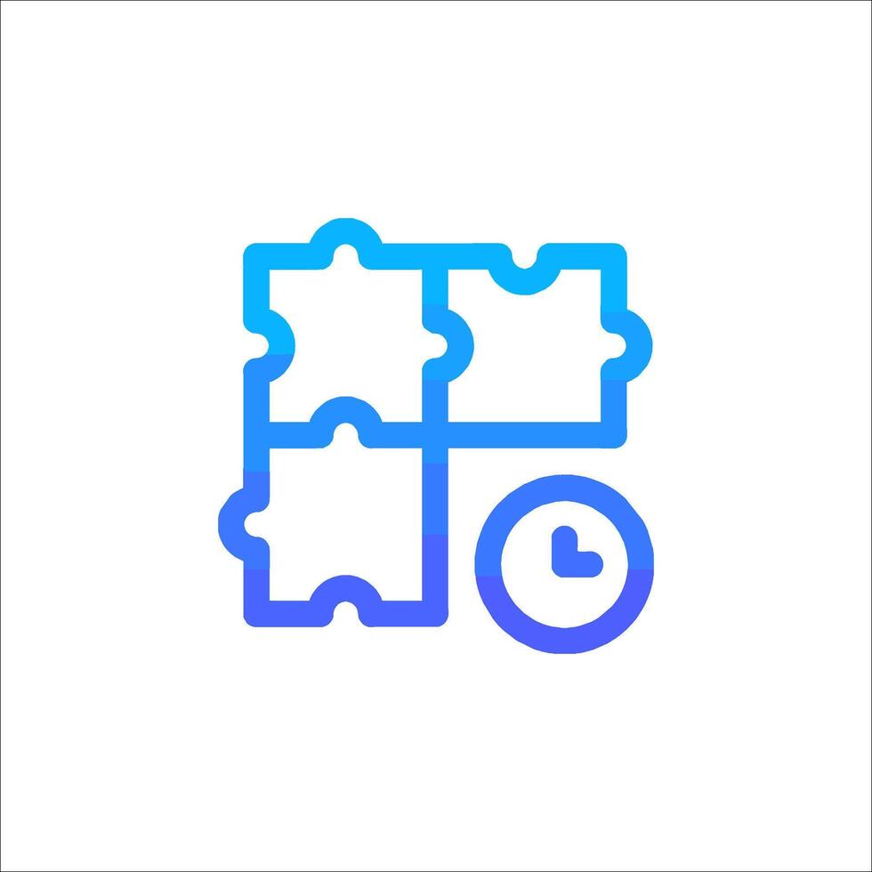A puzzle piece with a clock on it vector