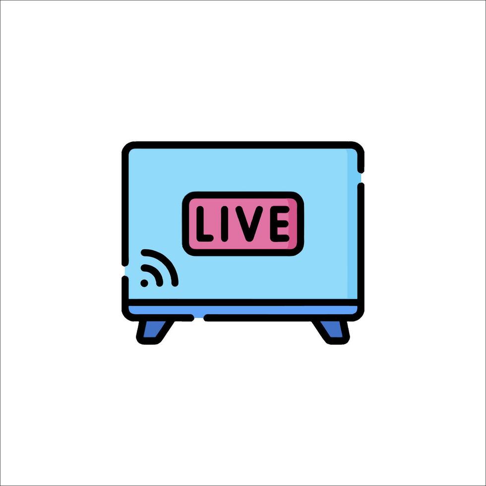 Live tv icon illustration vector