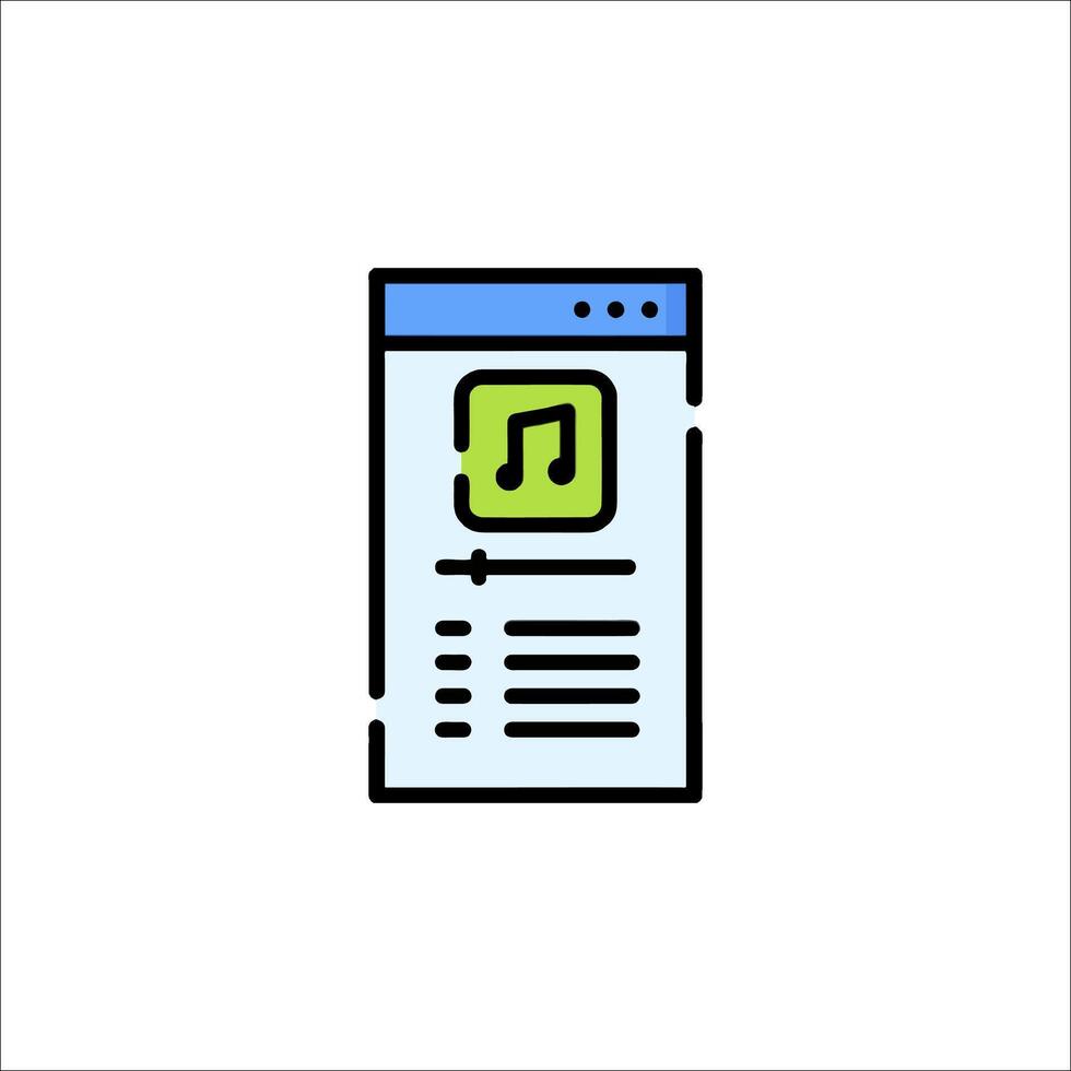 A music note icon on a phone screen vector