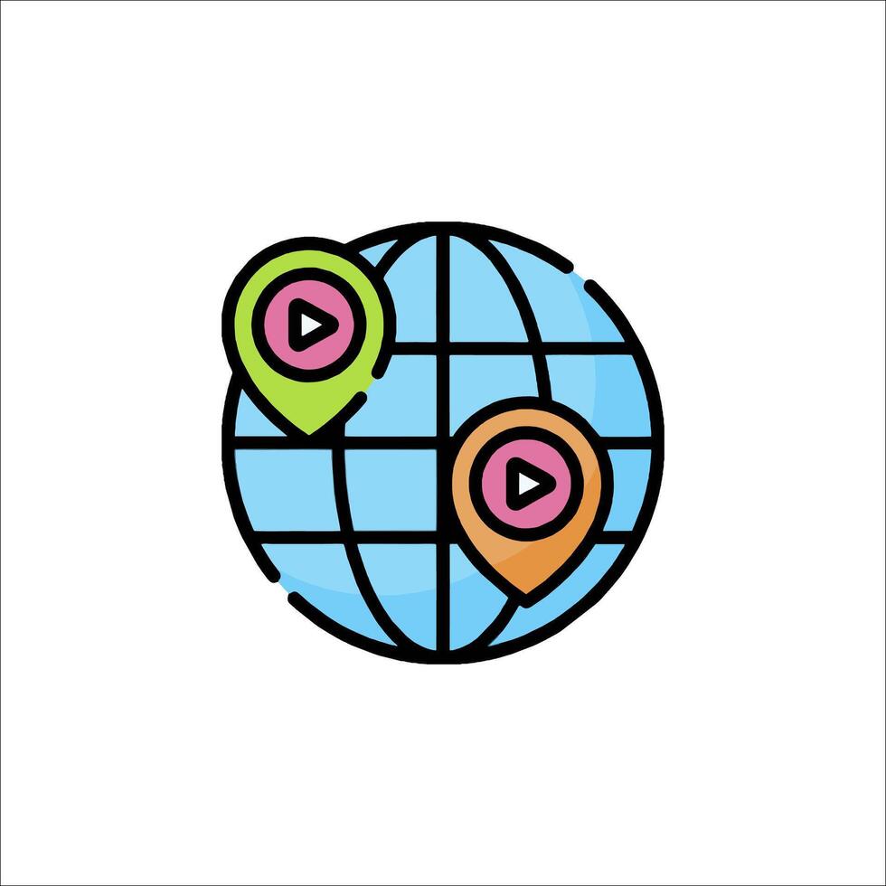 A globe with two players on it vector