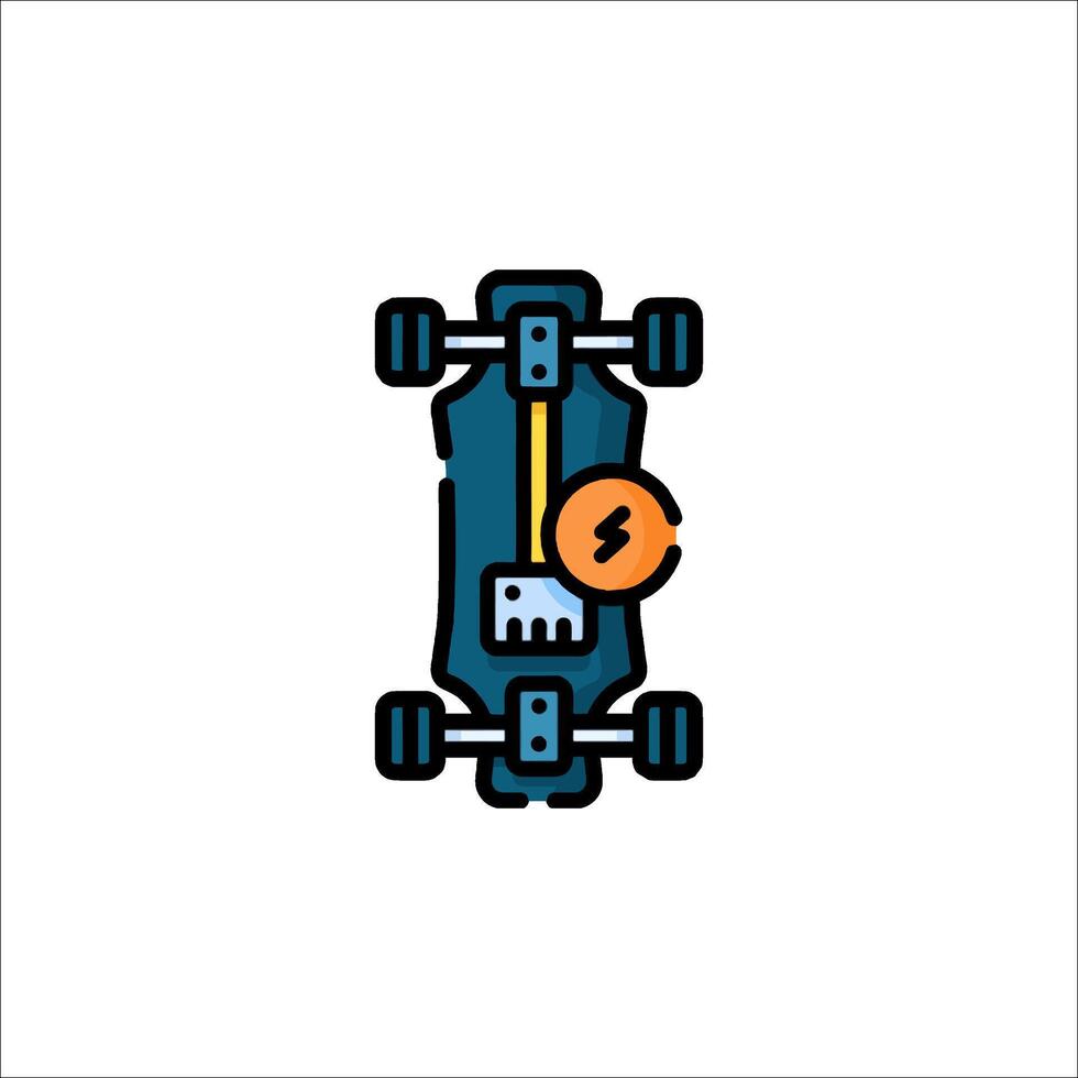 A skateboard with a lightning bolt on it vector