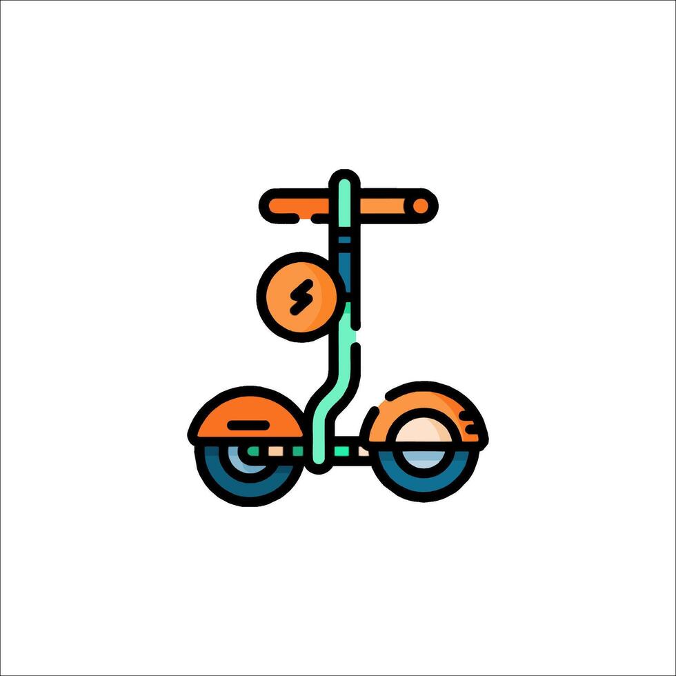 A scooter with a handlebar and a light on it vector