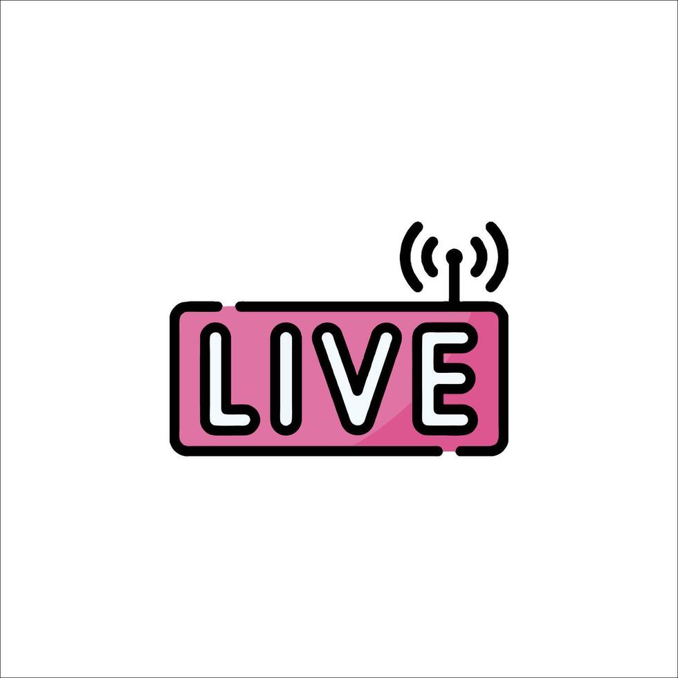 Live logo with pink and black lettering vector