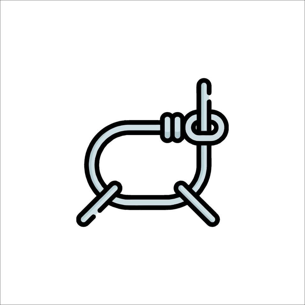 A rope and a hook icon on a white background vector