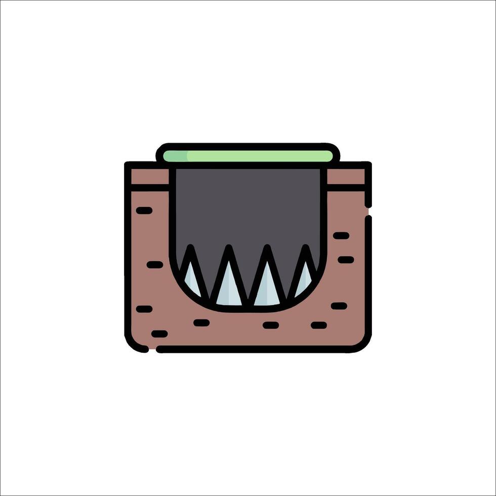 A brick wall with a hole in it vector