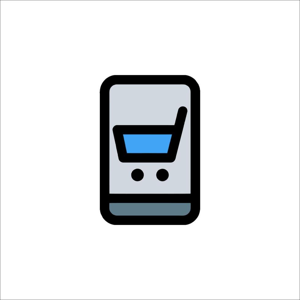 A smartphone with a shopping cart icon vector
