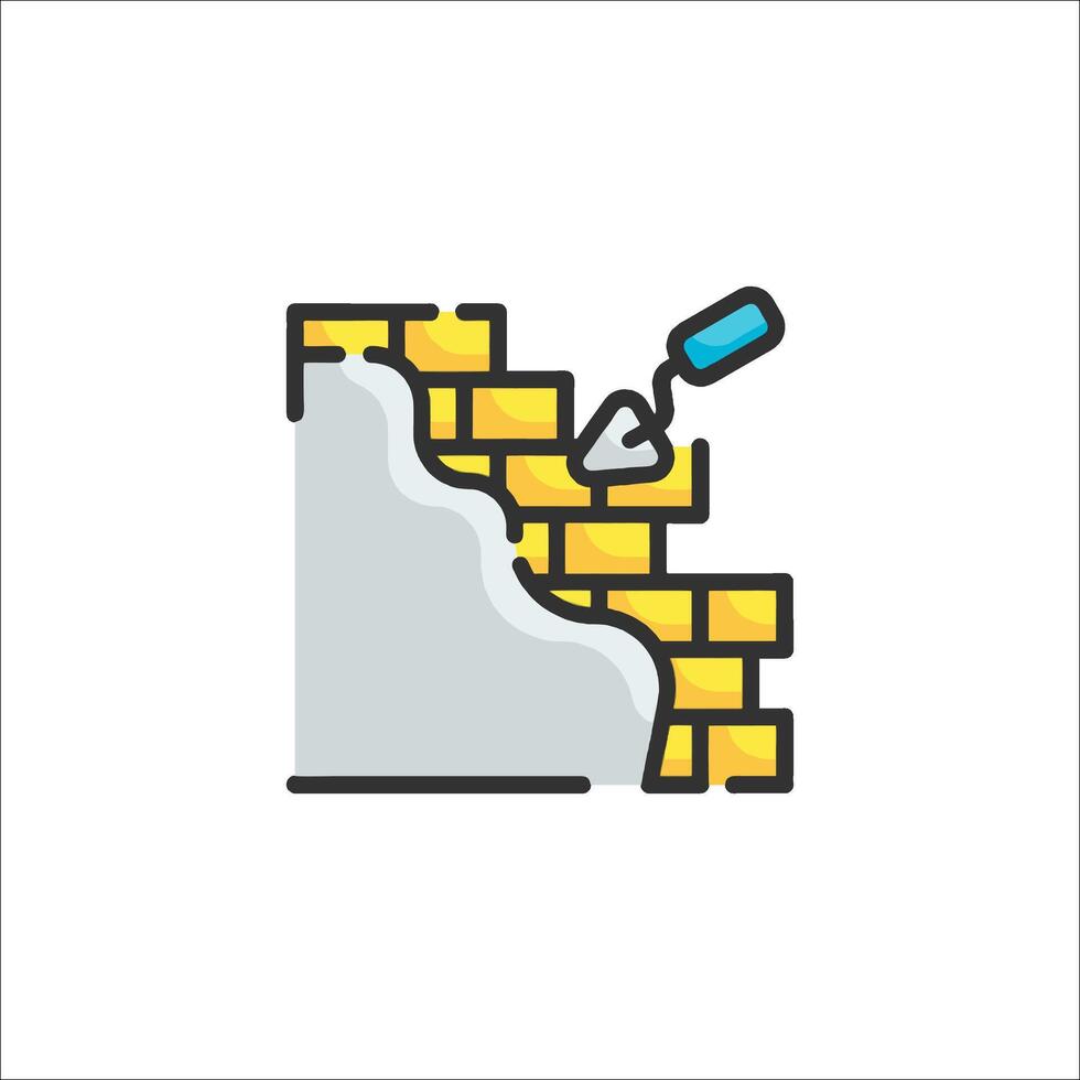 A brick wall with a hammer and a hammer vector