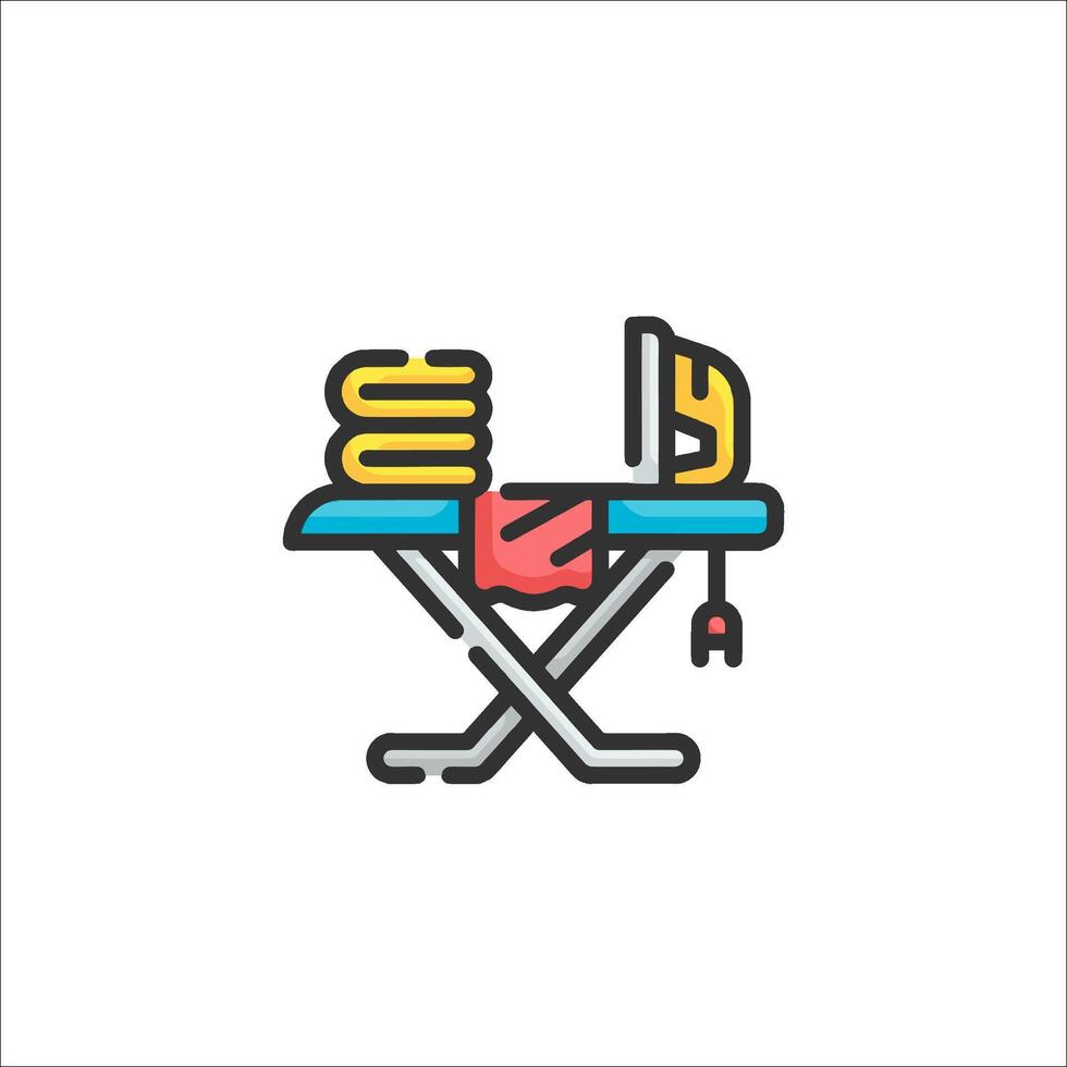 Ironing board icon, line icon, illustration vector
