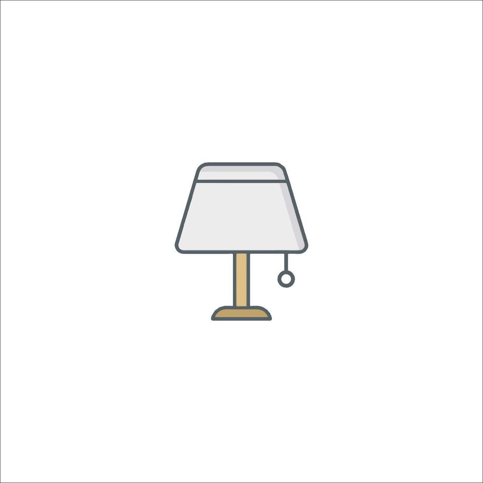 A lamp on a table with a cord vector