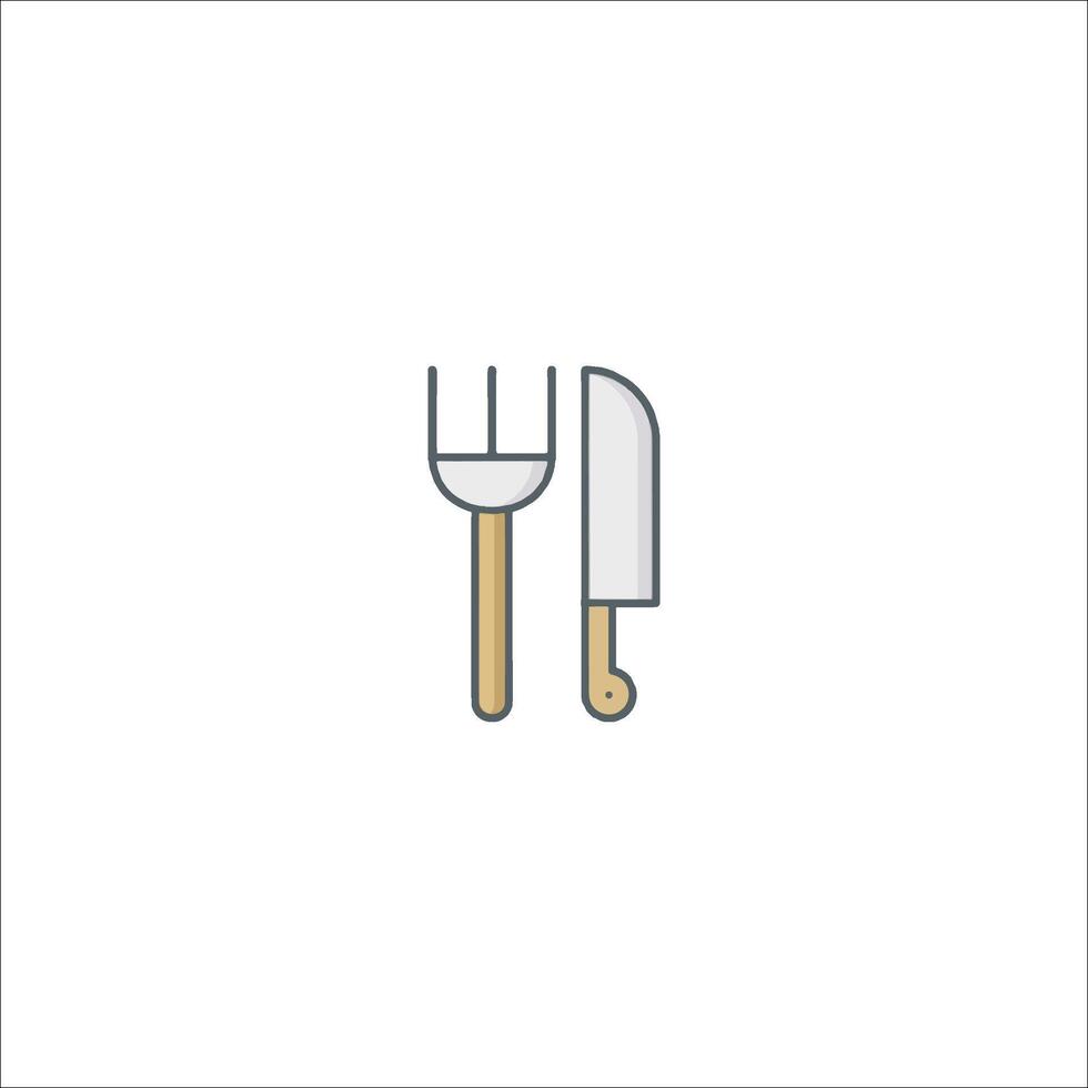 A knife and fork icon on a white background vector