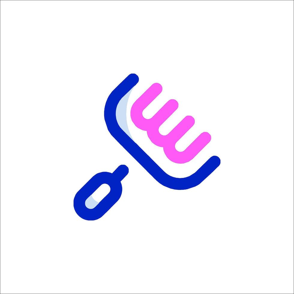 A pink and blue brush icon vector