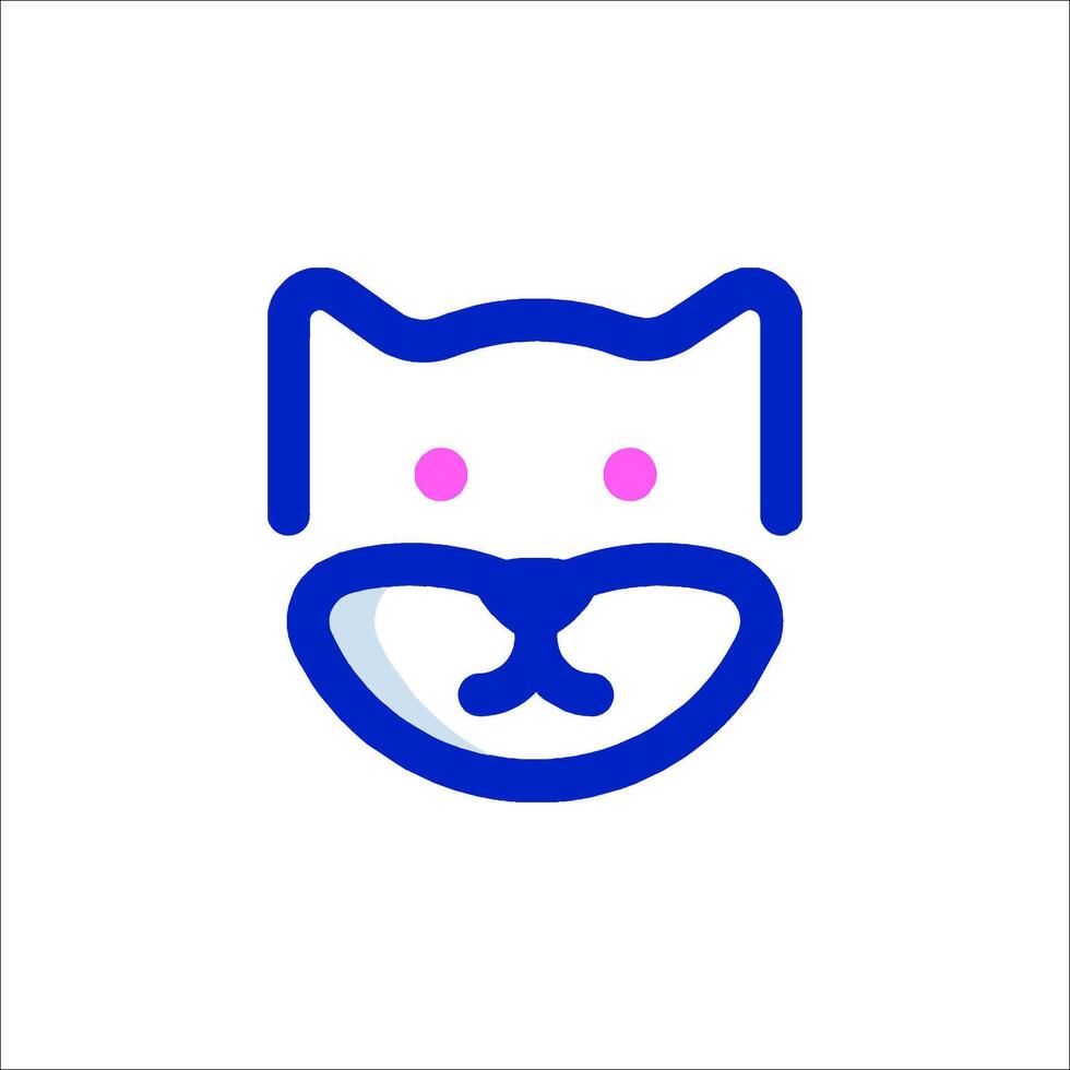 A cat's face with a pink nose and blue eyes vector