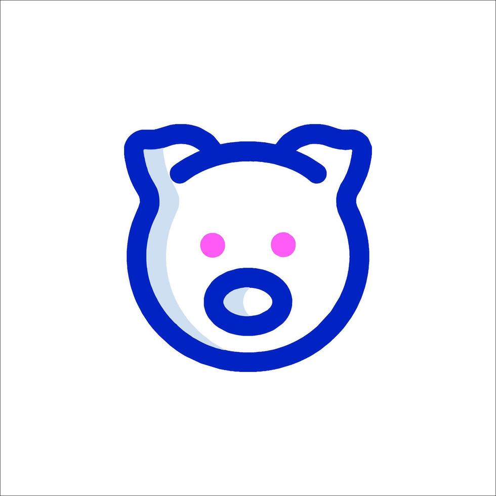 A pig head icon on a white background vector