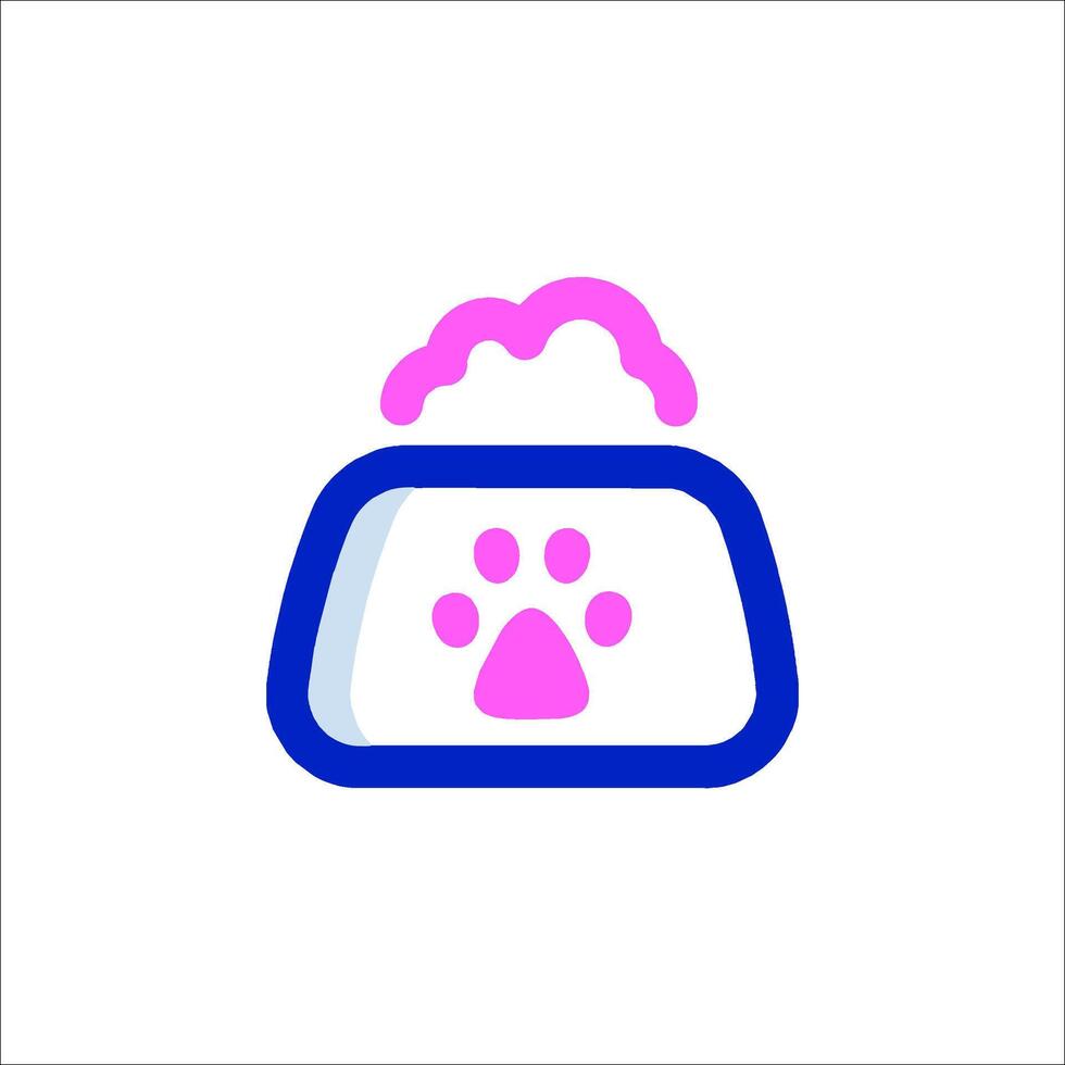 A pink and blue logo for a pet store vector