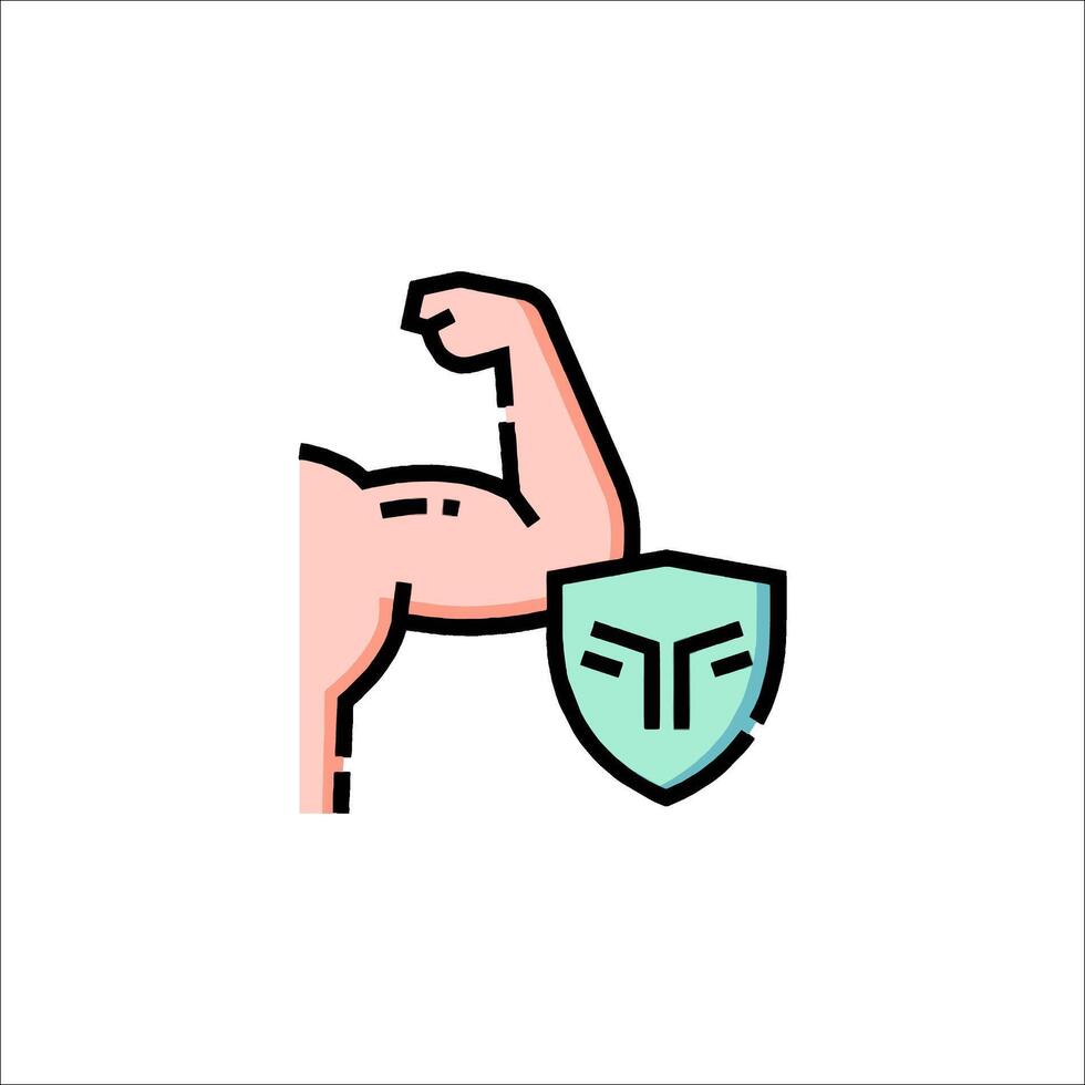 A cartoon man with a shield and a fist vector