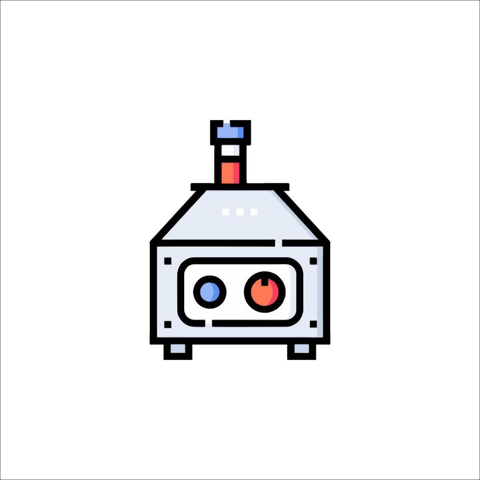 A small machine with a red light on it vector