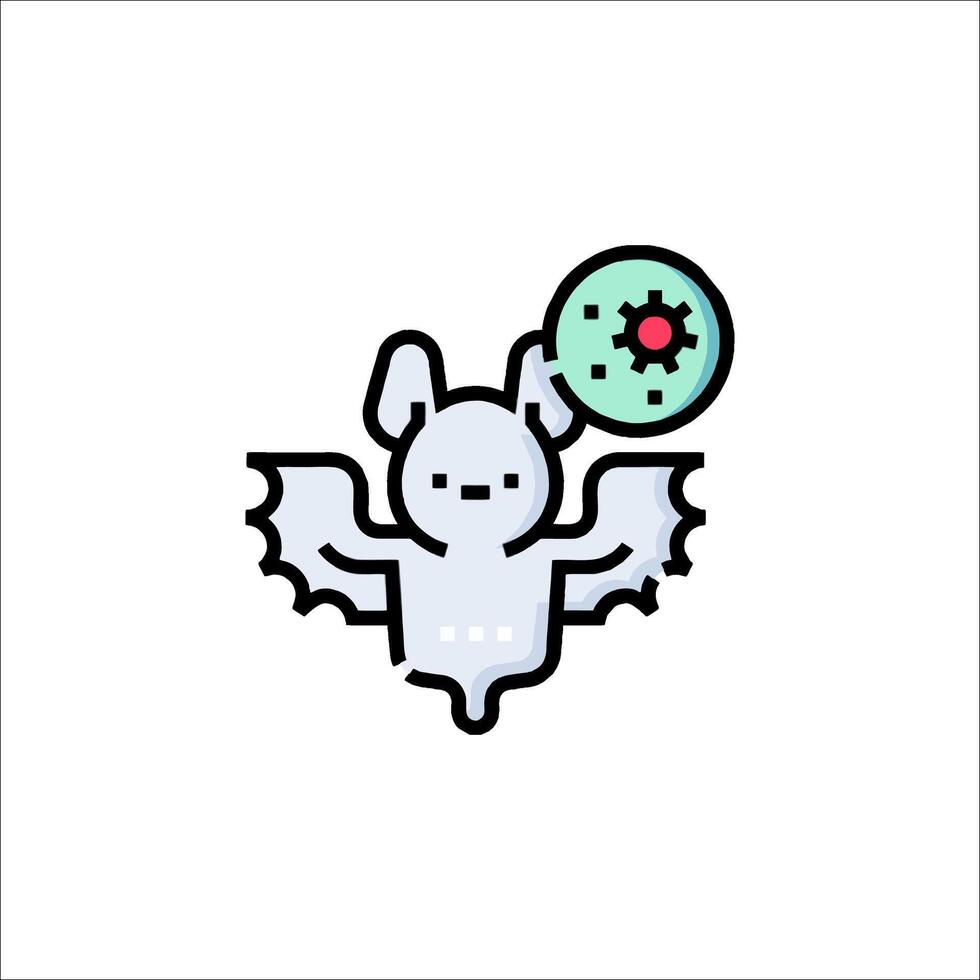 A cartoon bat with a green ball in its hand vector