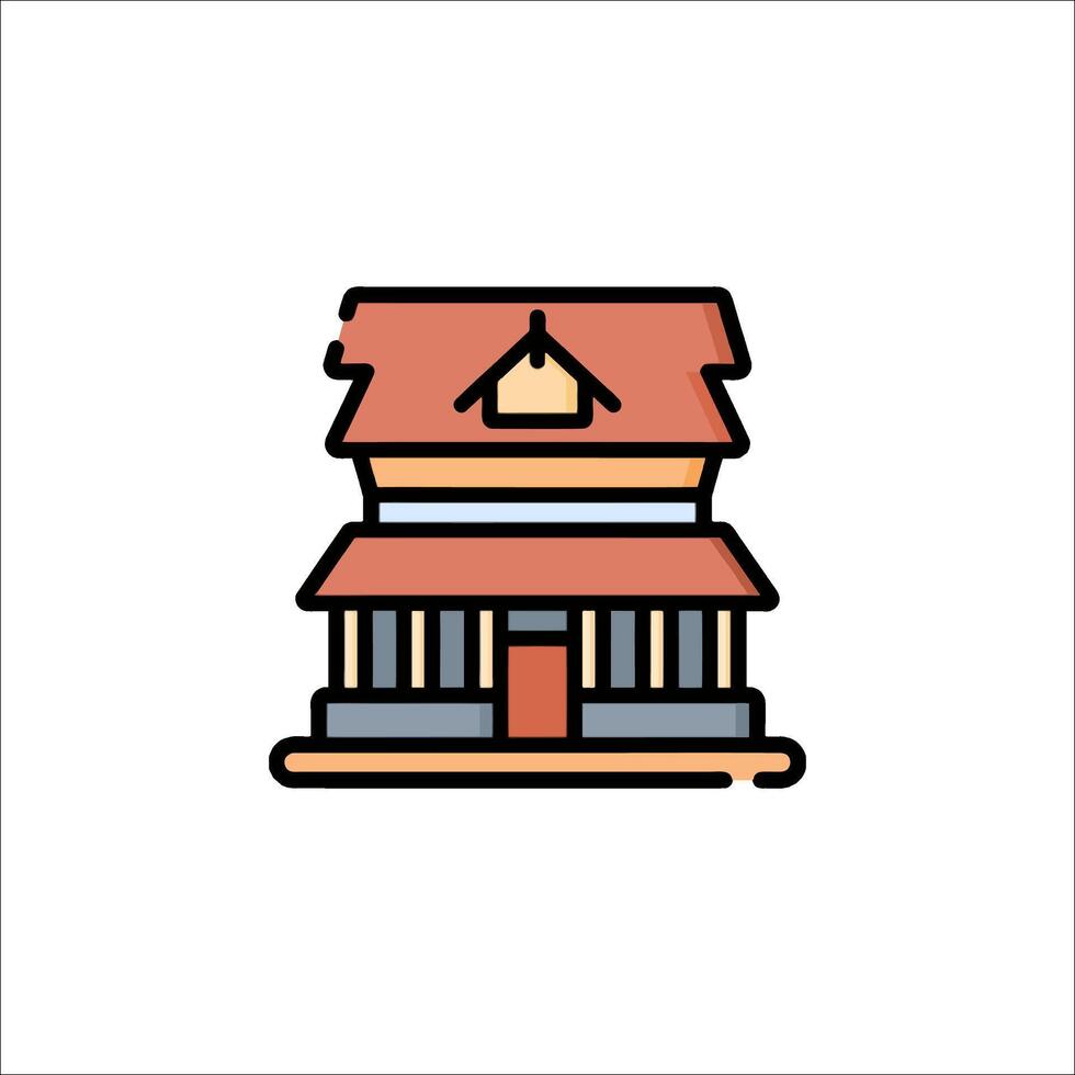 A house icon in a line style vector