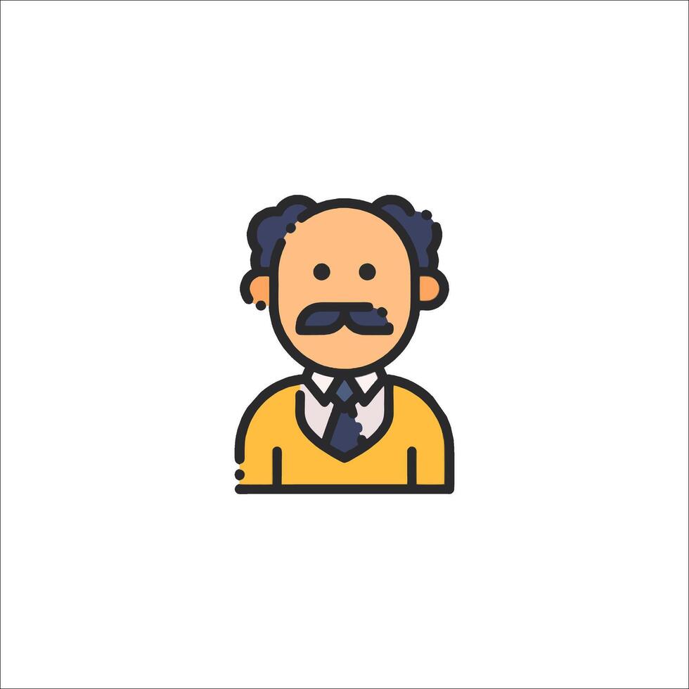 A man with a mustache and a tie on his face vector