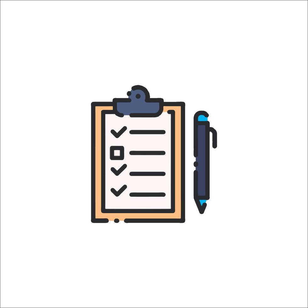 Checklist icon with pen and clipboard vector