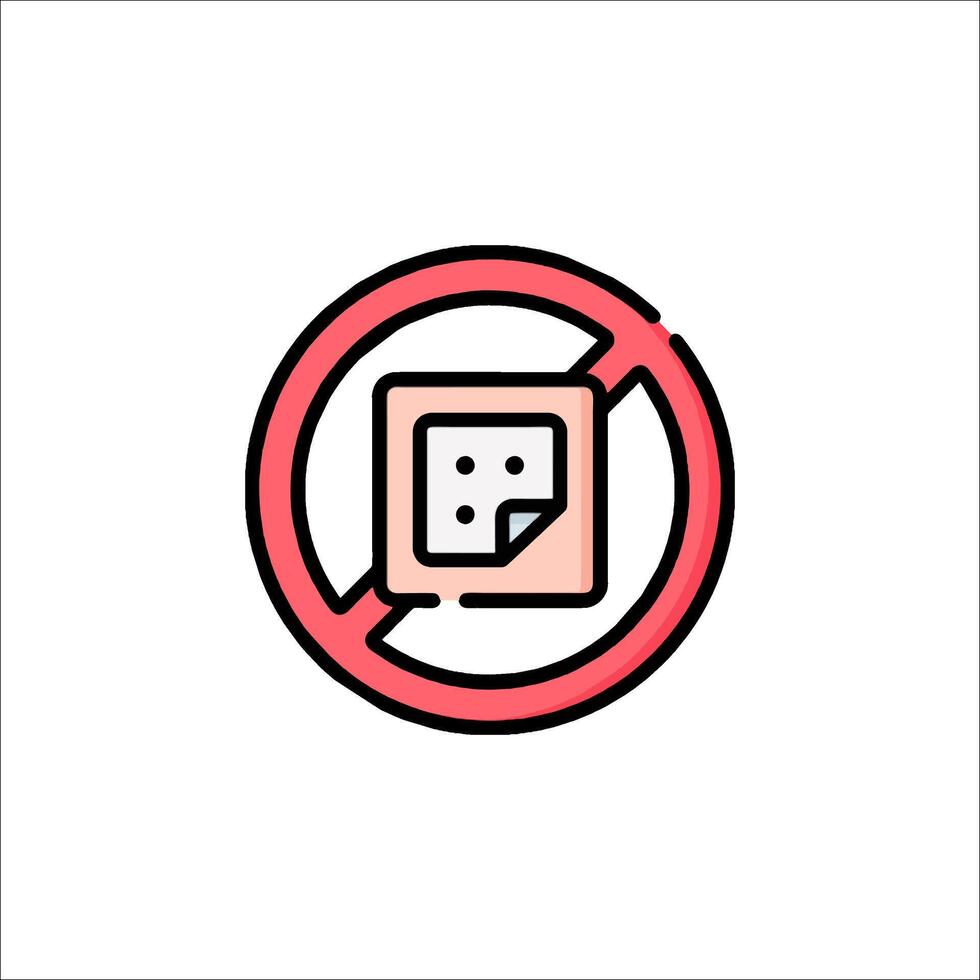No pizza icon illustration vector