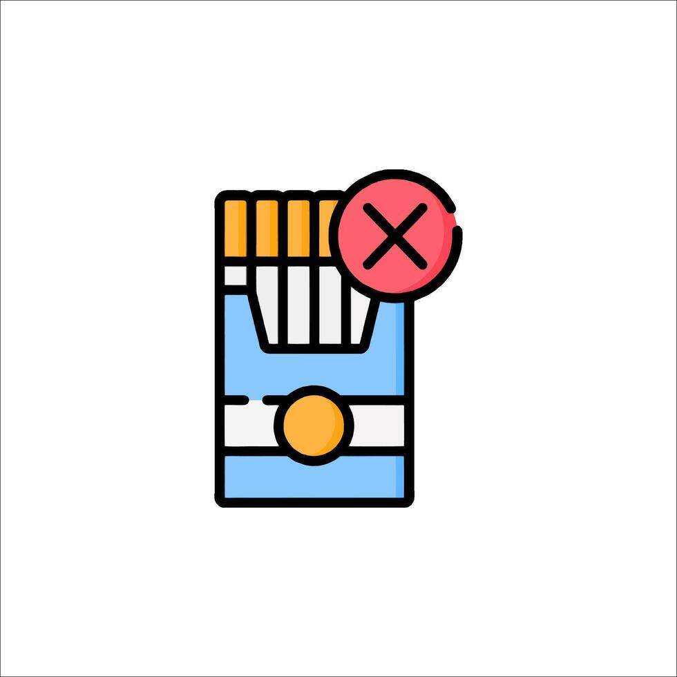 A cigarette pack with a red cross on it vector