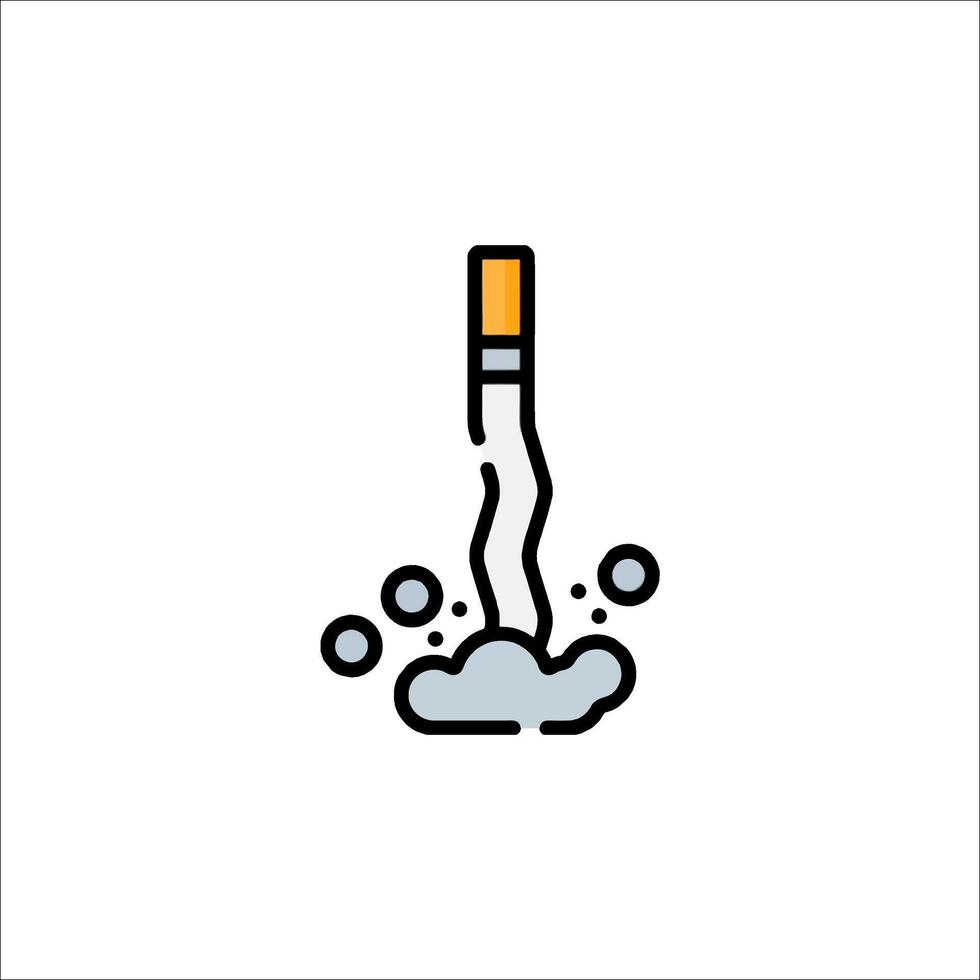 A cigarette is being blown out of a pipe vector