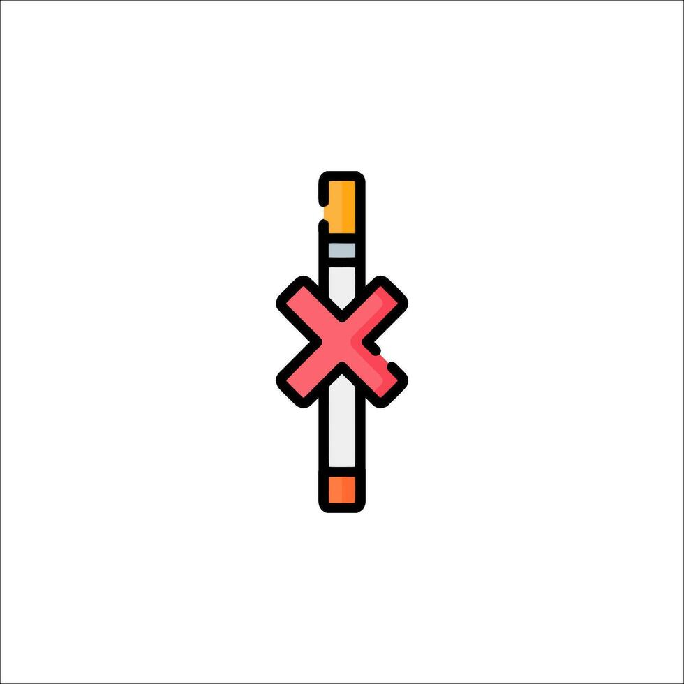 A cross with a red line on it vector