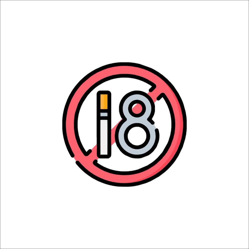 No smoking sign with a cigarette and a number eight vector