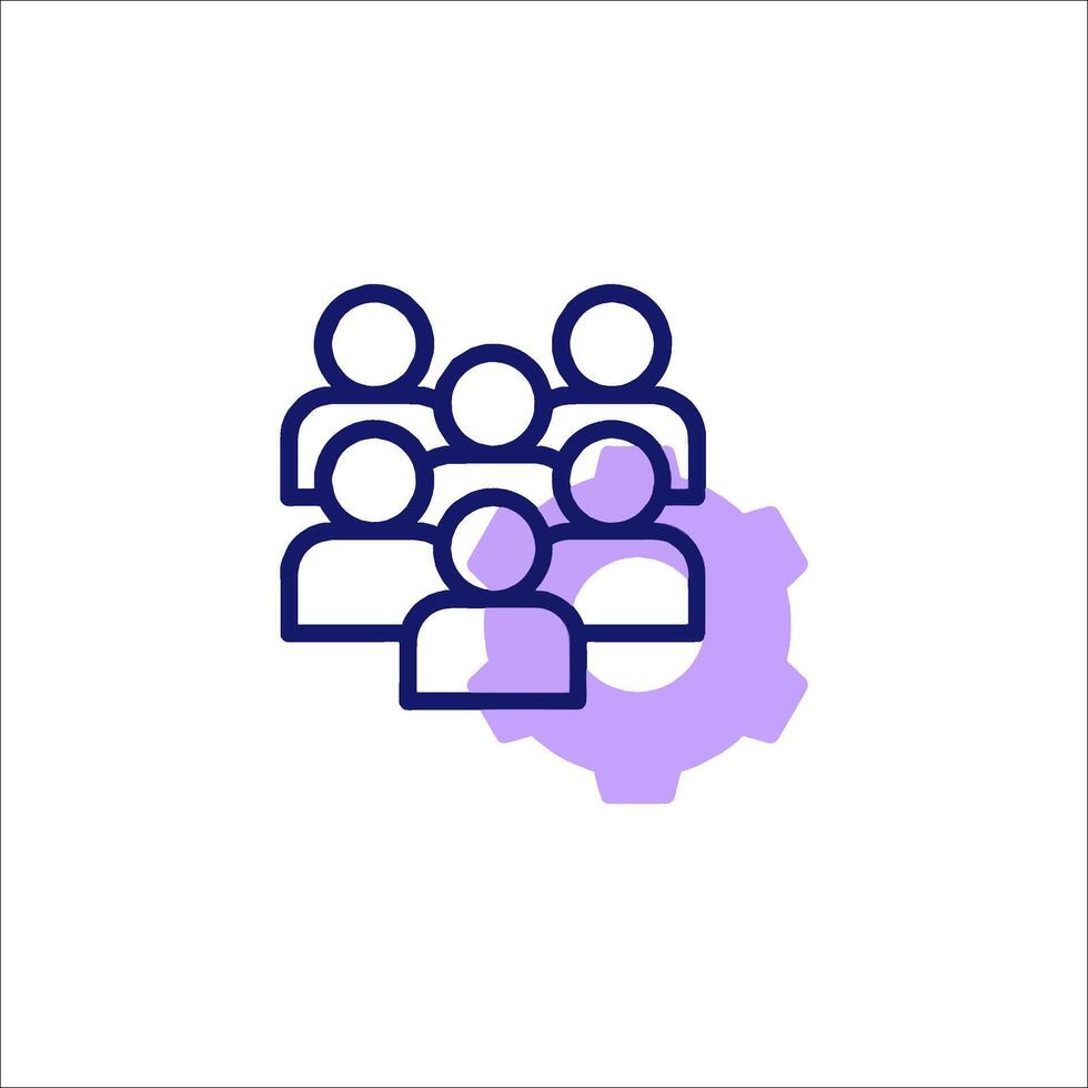 A purple icon of people in a group vector