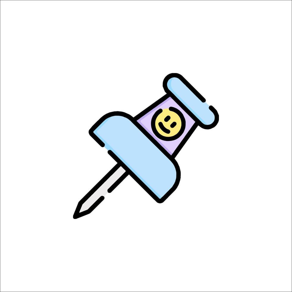 A pin with a smiley face on it vector
