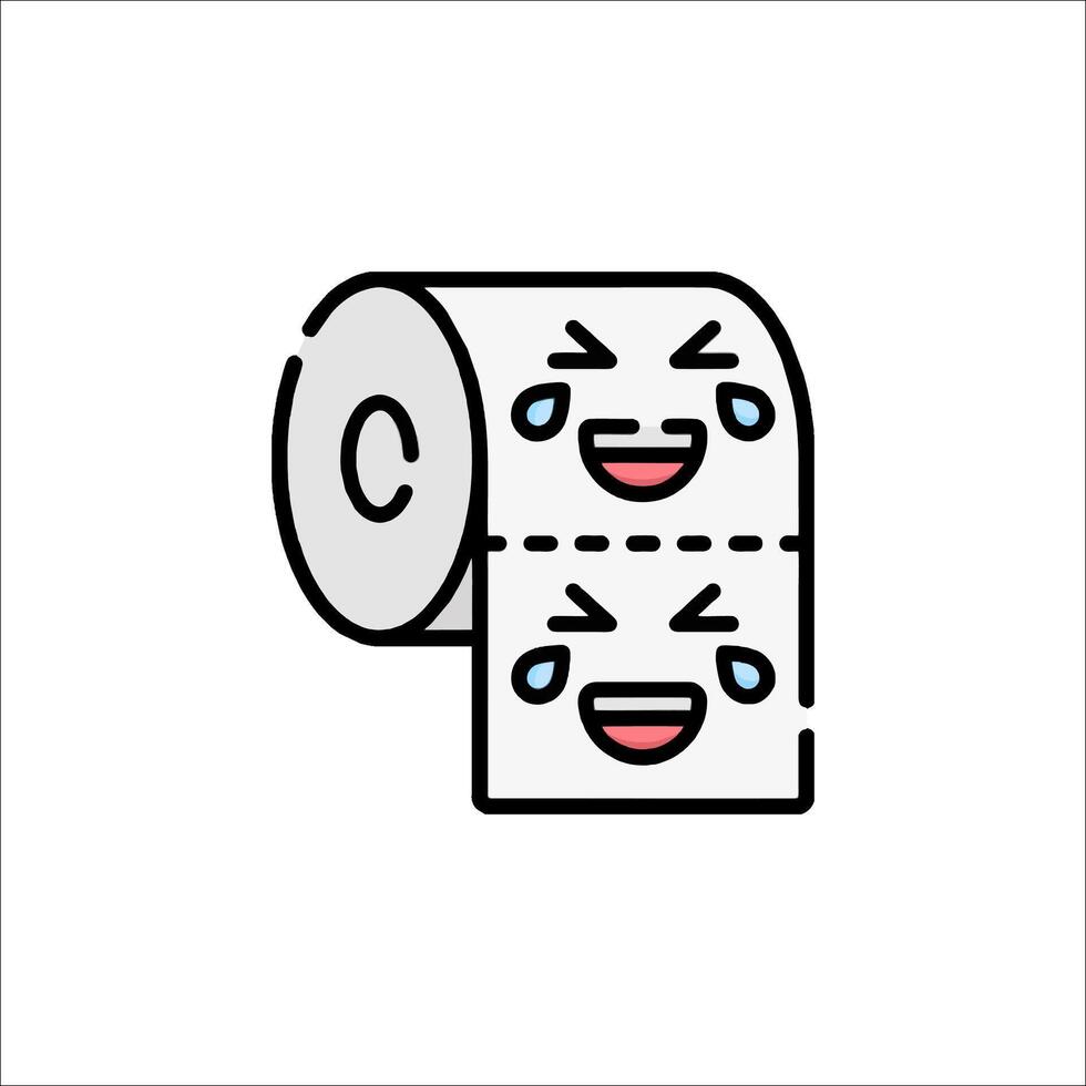 A cartoon toilet paper with a face and a smile vector