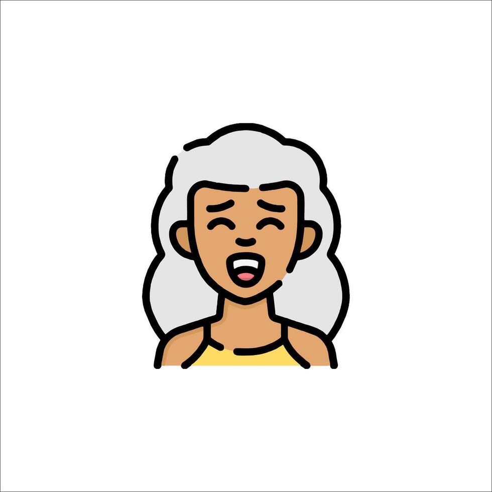 A woman with a shocked expression on her face vector