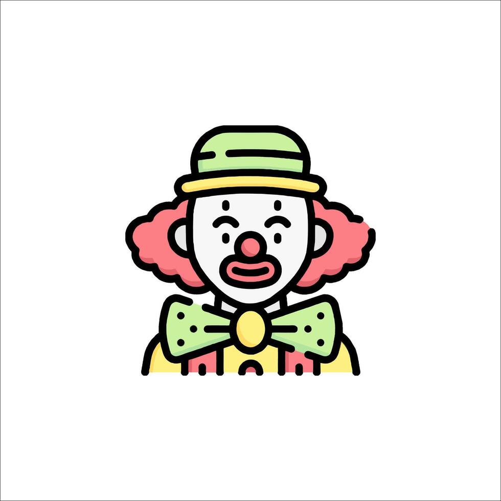 A clown with a hat and bow tie vector