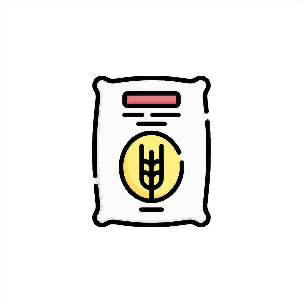 A bag of flour icon with a wheat symbol vector