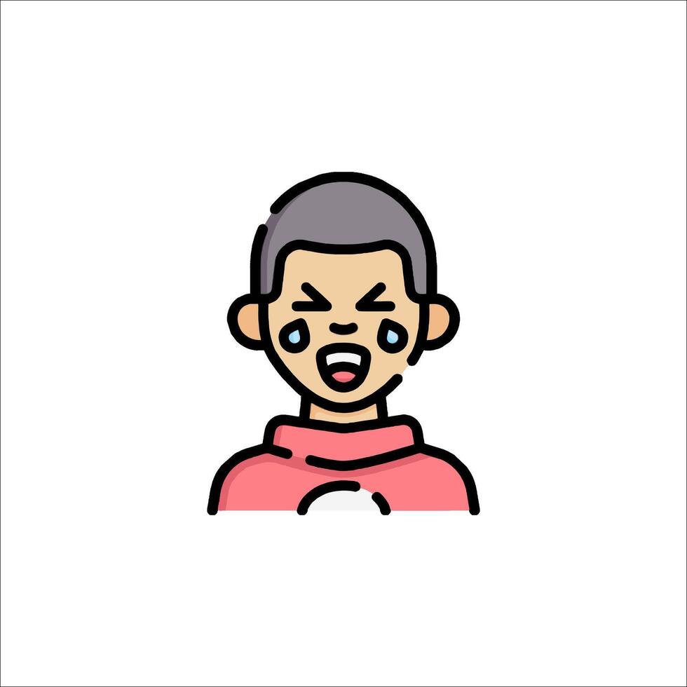A man with a red shirt on his face vector